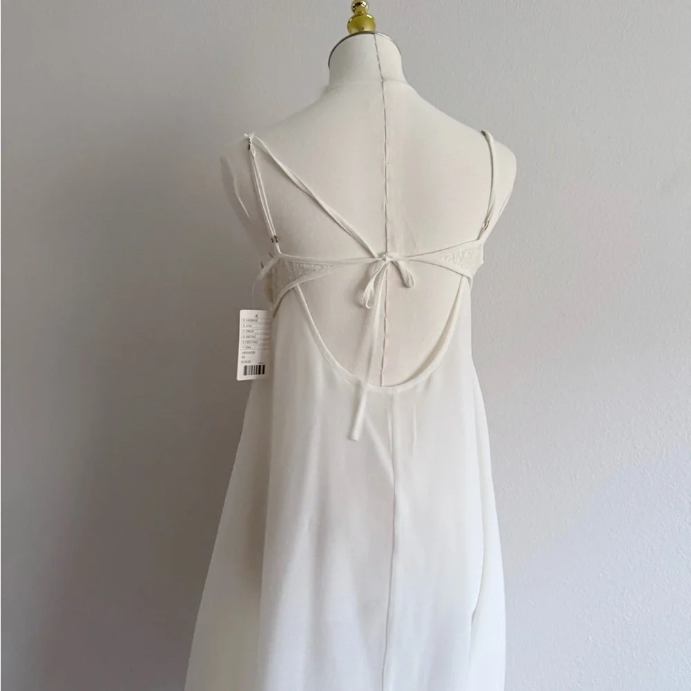Anthropologie E by Eloise Maluku floral Embroidered Chemise lace Dress Ivory XS